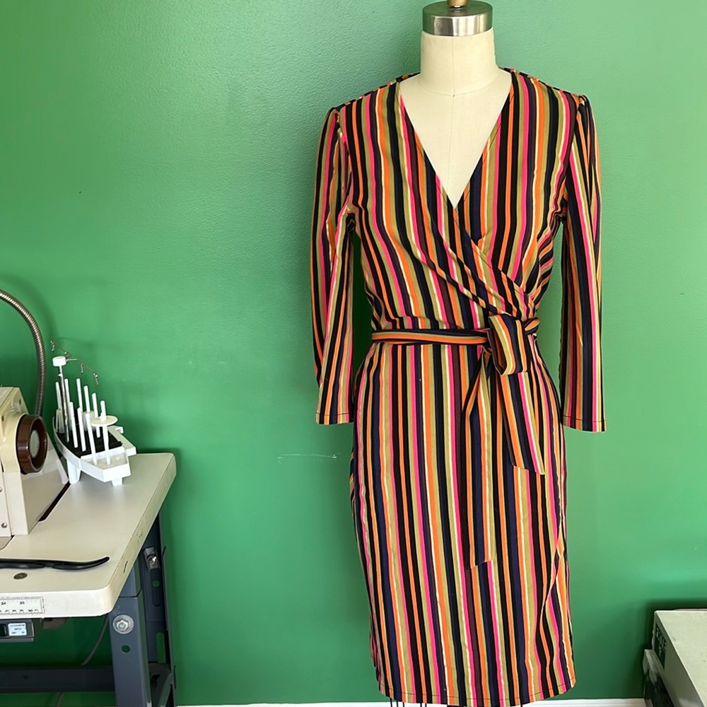 Numph striped wrap dress